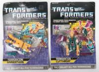 Vintage Hasbro Transformers G1 Terrorcon Sinnertwin and Cutthroat carded figures