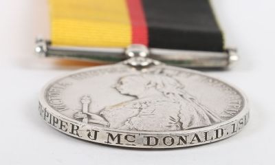 Rare and Regimentally Important Queen&rsquo;s Sudan Medal to a Piper in the Seaforth Highlanders - 2