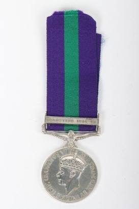 General Service Medal 1918-62 to the Coldstream Guards for the post war conflict in Palestine,