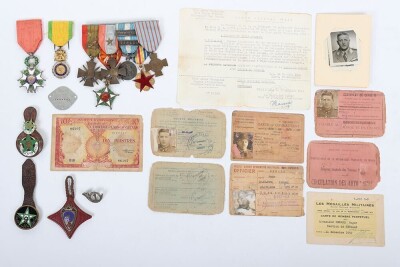 France - WW2 French Resistance Fighter Legion D'Honeur Medal Group, Badges and Ephemra, Roger Gerard