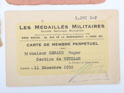 France - WW2 French Resistance Fighter Legion D'Honeur Medal Group, Badges and Ephemra, Roger Gerard - 6