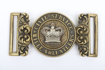 Victorian Civil Service Rifle Volunteers Officers Waist Belt Clasp, - 2
