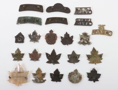 Selection of WW1 period Canadian Collar Badges & Shoulder Titles - 2