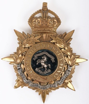 Royal West Kent Regiment Officers Home Service Helmet Plate