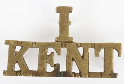 Scarce Kent Cyclist Battalion Brass Shoulder Title