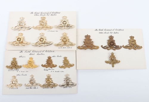 Large Collection of Queen&rsquo;s Crown Cap & Beret Badges to the Royal Regiment of Artillery