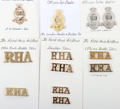 Assortment of Queen&rsquo;s Crown Cap, Collar, Shoulder Titles & Buttons to the Royal Horse Artillery. - 6