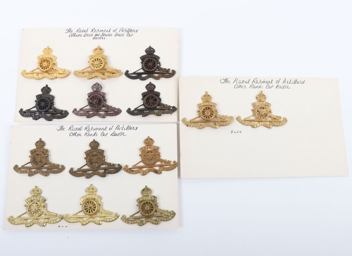 Selection of Cap Badges to the Royal Regiment of Artillery.