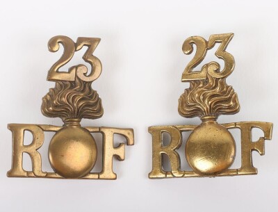 Pair of 23rd Service Battalion Royal Fusiliers City of London Regiment (1st Sportsman&rsquo;s) Shoulder titles