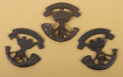 Collection of Somerset Light Infantry Officer&rsquo;s Service Dress Cap & Collar Badges - 3