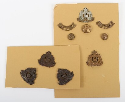 Selection of Military Cap, Collar Badges Shoulder Titles & Buttons to The Suffolk Regiment