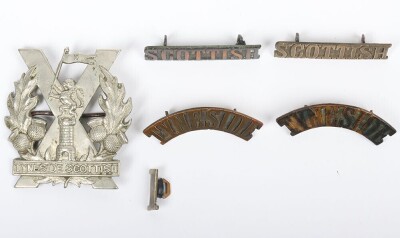 24th Northumberland Fusiliers 1st Tyneside Scottish Shoulder Title and Glengarry Badge Set