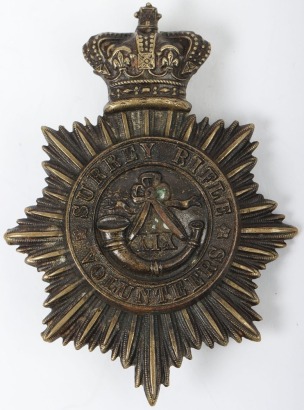 Victorian 19th Surrey Rifle Volunteers Pouch Badge