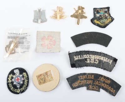 Assortment of Anodised Cap Badges, Cloth Shoulder Titles to the O.T.C & C.CF - 2