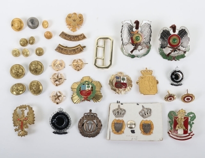 Collection of Military and Police Cap & Collar Badges to Foreign Forces