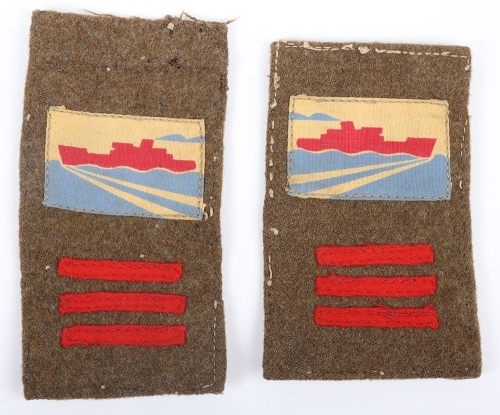 WW2 British 80th Infantry Division 211th Infantry Brigade Battle Dress Combination Insignia Pair
