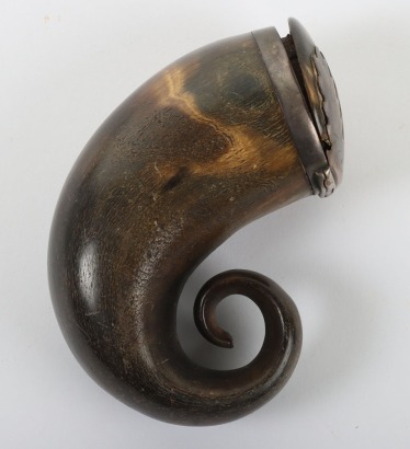 Victorian Silver Mounted Scottish Rams Horn Snuff Mull