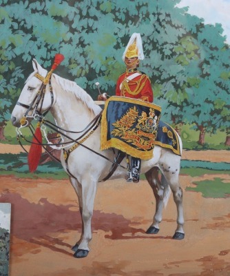 2x Framed Watercolours of Drummer on Horseback of the 1st Kings Dragoon Guards and 2nd Queens Bays Dragoon Guards - 3