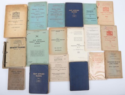 British Military WW1/WW2 Manuals, Infantry Training, Small Arms and Coast Artillery Training.