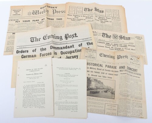 WW2 Channel Island Occupation Orders and Newspapers