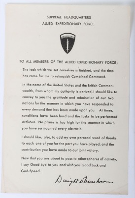 WW2 S.H.A.E.F (Supreme Headquarters Allied Expeditionary Forces) Documents - 2