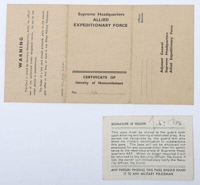 WW2 S.H.A.E.F (Supreme Headquarters Allied Expeditionary Forces) Documents - 5