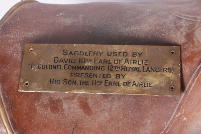 Airlie Collection - Boer War Saddle Belonging to Lieutenant-Colonel David Stanley William Ogilvy, 11th Earl of Airlie, Who was Shot From This Very Saddle Leading the Cavalry Charge of the 12th Royal Lancers at the Battle of Diamond Hill on 11th June 1900, - 2