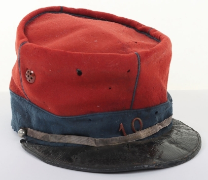 French M-1884 10th Regiment Chasseurs &agrave; Cheval NCO&rsquo;s Kepi