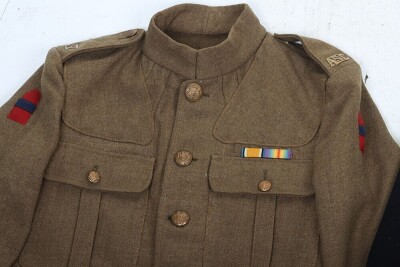 WW1 British 02 Pattern Tunic, Attributed to Pte Peattie, Army Service Corps, Ammunition Column, with Accompanying Photographs and War Medal. - 2
