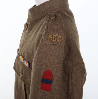 WW1 British 02 Pattern Tunic, Attributed to Pte Peattie, Army Service Corps, Ammunition Column, with Accompanying Photographs and War Medal. - 27
