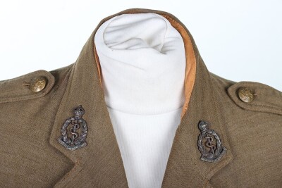 WW1 British Officers Cuff Rank Tunic, RAMC, Summer Weight. - 4