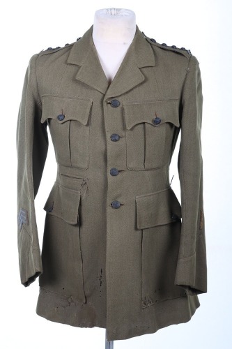 WW1 British Officers Shoulder Rank Tunic, Rifle Brigade.
