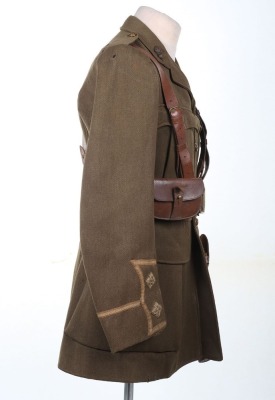 Historically important WW1 British Officers Cuff Rank Tunic, Royal Engineers. Attributed to WIA Casualty, with Sam Browne Equipment. - 2