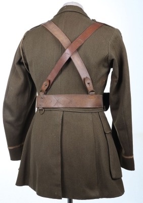 Historically important WW1 British Officers Cuff Rank Tunic, Royal Engineers. Attributed to WIA Casualty, with Sam Browne Equipment. - 3