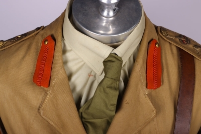 WW1 British Staff Colonels Tunic with Steel Combat Helmet Having Original Cloth Trench Cover, - 13