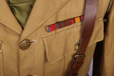 WW1 British Staff Colonels Tunic with Steel Combat Helmet Having Original Cloth Trench Cover, - 14