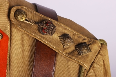 WW1 British Staff Colonels Tunic with Steel Combat Helmet Having Original Cloth Trench Cover, - 15