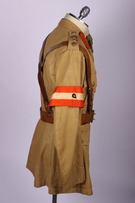 WW1 British Staff Colonels Tunic with Steel Combat Helmet Having Original Cloth Trench Cover, - 17