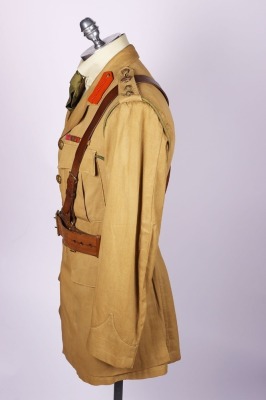 WW1 British Staff Colonels Tunic with Steel Combat Helmet Having Original Cloth Trench Cover, - 19