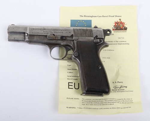 Deactivated WW2 German re-issue Browning Hi-Power Pistol