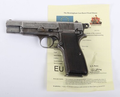Deactivated WW2 German re-issue Browning Hi-Power Pistol