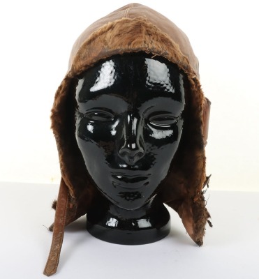 Great War Period Royal Flying Corps Leather Flying Helmet - 2