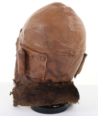 Great War Period Royal Flying Corps Leather Flying Helmet - 5
