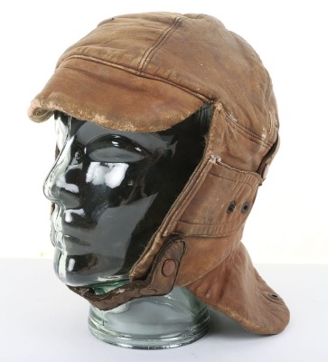 WW1 Period Royal Flying Corps Leather Flying Helmet - 3