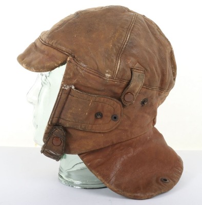 WW1 Period Royal Flying Corps Leather Flying Helmet - 4