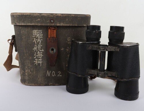 WW2 Japanese Naval Binoculars with History Relating to the Japanese Destroyer Take (1944)