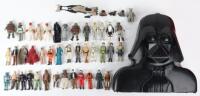 FORTY LOOSE 1ST -2ND-3RD WAVE VINTAGE STAR WARS FIGURES WITH COLLECTORS CASE