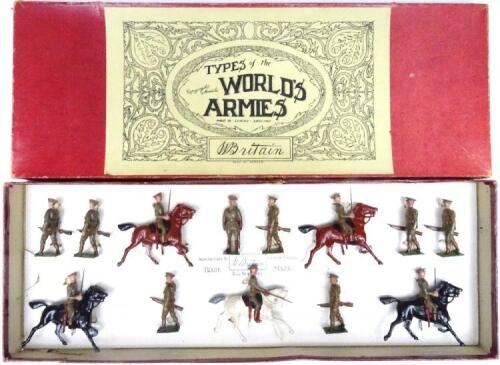 Britains RARE set 1285, Infantry and Cavalry, khaki