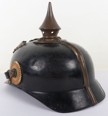 Scarce Imperial German Baden Eratz Steel Pickelhaube - 8