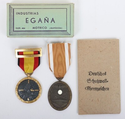 Third Reich West Wall Medal in Packet of Issue